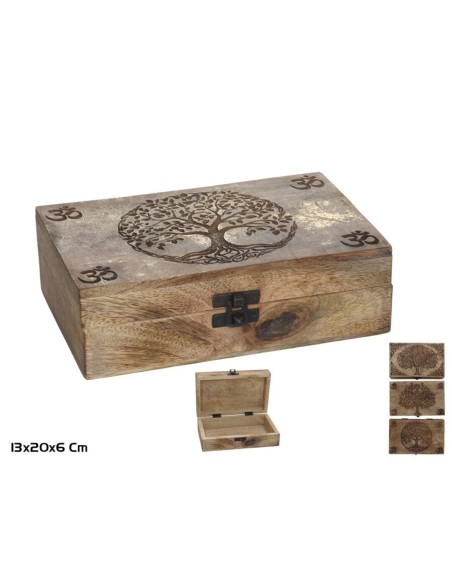 CAJA MADERA DECORADA 13X20X6 CM 3 SURT. DISHA