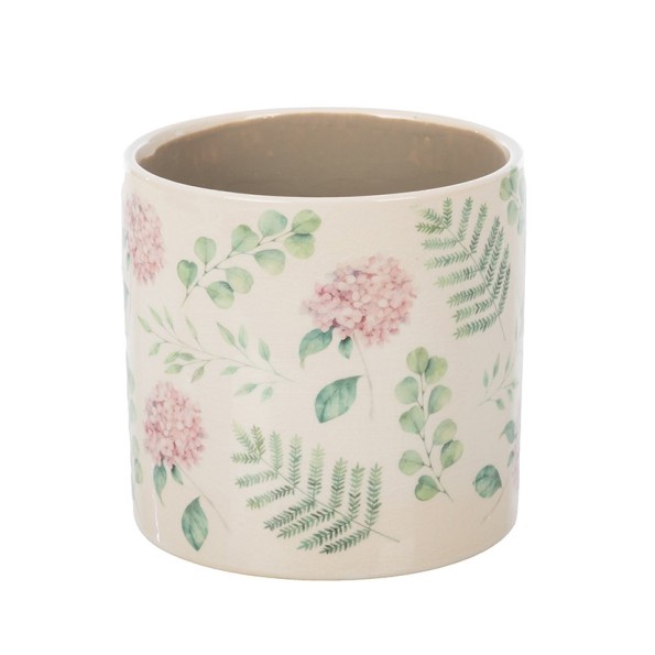 MACETA CRAQUELADA CREMA HORTENSIA ROSA D14 H13,5 (6PACKS X 2PCS) CERÁMICA