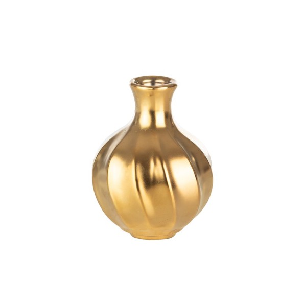 PORTAFLORES ORO CUELLO ESTRECHO GOLOSINA OBLICUA D2/7,5 H10 TERRACOTA