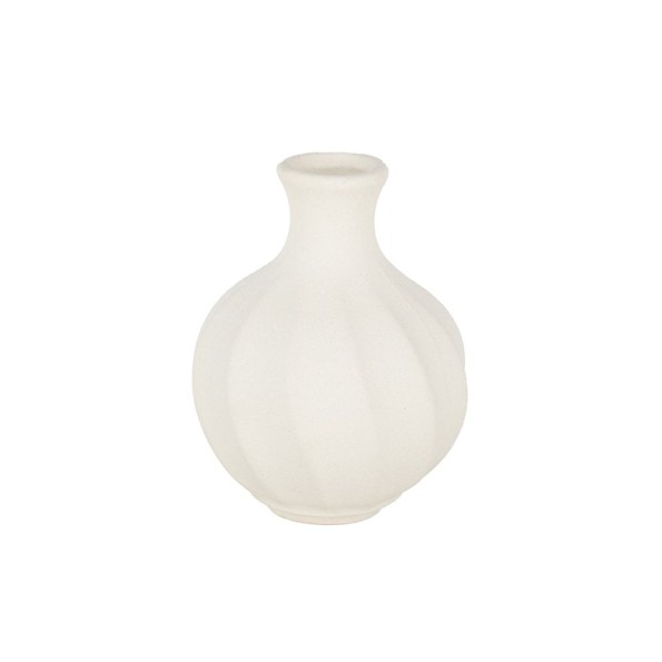 PORTAFLORES BLANCO CUELLO ESTRECHO GOLOSINA OBLICUA D2/7,5 H10 TERRACOTA