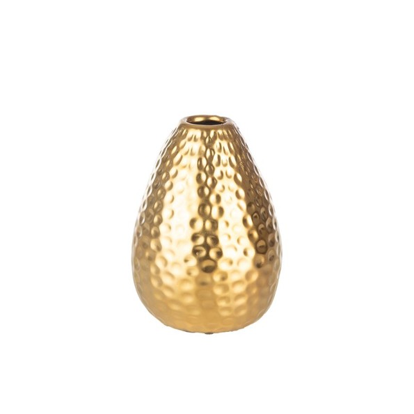 PORTAFLORES REDONDEADO EFECTO CÍRCULOS ORO AJUSTADO D2/8 H11 TERRACOTA