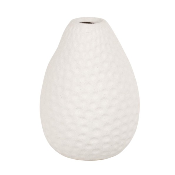 PORTAFLORES REDONDEADO EFECTO CÍRCULOS BLANCO AJUSTADO D2/8 H11 TERRACOTA