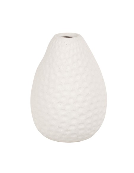 PORTAFLORES REDONDEADO EFECTO CÍRCULOS BLANCO AJUSTADO D2/8 H11 TERRACOTA