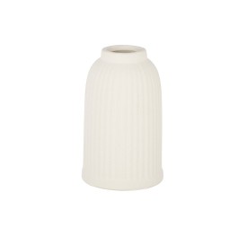 JARRON LÍNEAS VERT. BLANCO CUELLO ESTRECHO D3,5/8,5H14,5 TERRACOTA