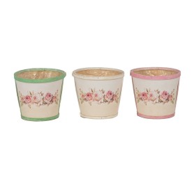 MACETA CONICA 3MIX COL BORDE COLORIDO D17 H14.5 MADERA (BLIST 6)