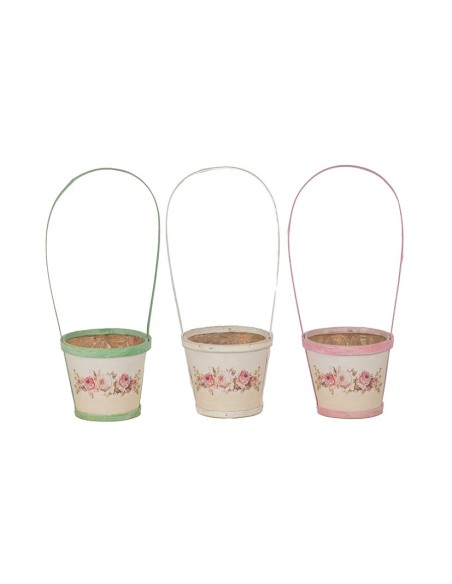 MACETA CON MANGO 3MIX COL BORDE COLORIDO D12 H10.5/32 MADERA (BLIST 6)