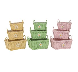 CESTAS  S/3 MARGARITA 3MIX COL S 21X15 H11-B 32X24 H15 MIMBRE