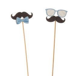 PICK S/12 2 MIX DES BIGOTE, PITA Y GAFAS 7X5.5 H50 MADERA