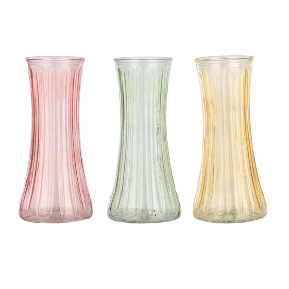 PORTAFLOR 3MIX COL RELOJ DE ARENA D10 H28 VIDRIO