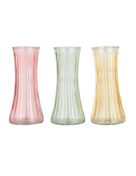 PORTAFLOR 3MIX COL RELOJ DE ARENA D10 H28 VIDRIO