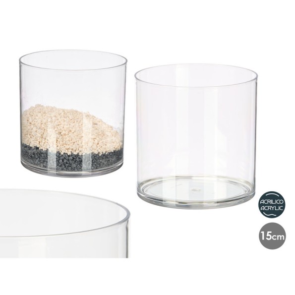 JARRON CILINDRO ACRILICO 15X15CM