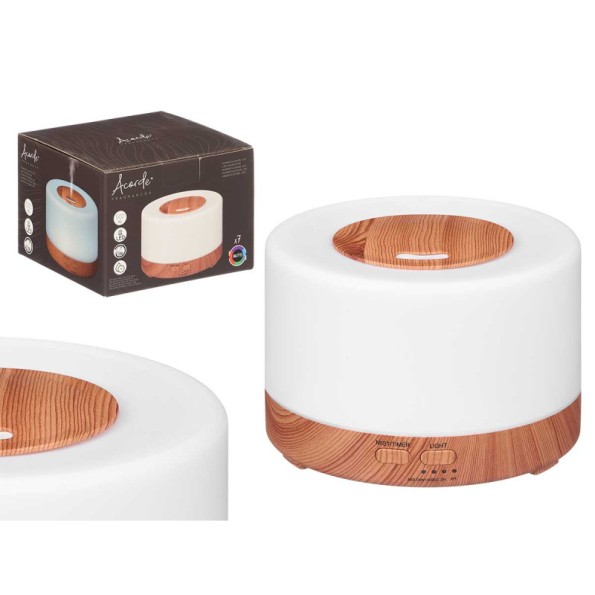 HUMIDIFICADOR BASE ACABADO MADERA LED 500ML
