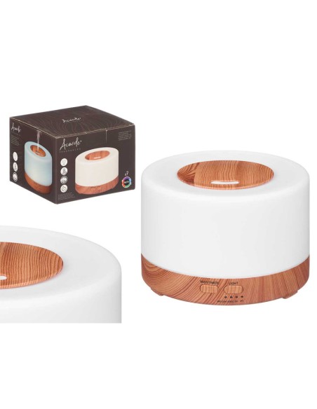 HUMIDIFICADOR BASE ACABADO MADERA LED 500ML