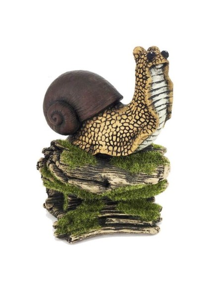 FIGURA CARACOL SOBRE TRONCO 10,6x7,8x13,3 cm.