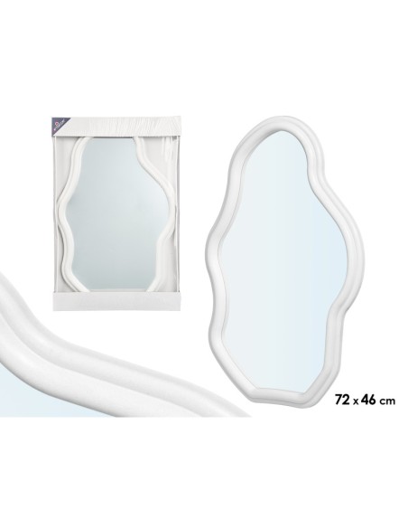 ESPEJO PLASTICO FORMA BLANCO 72CM