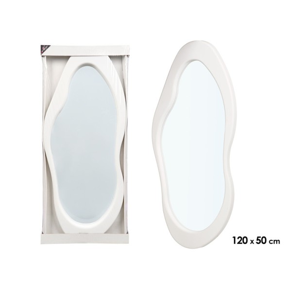 ESPEJO PLASTICO FORMA BLANCO 120CM