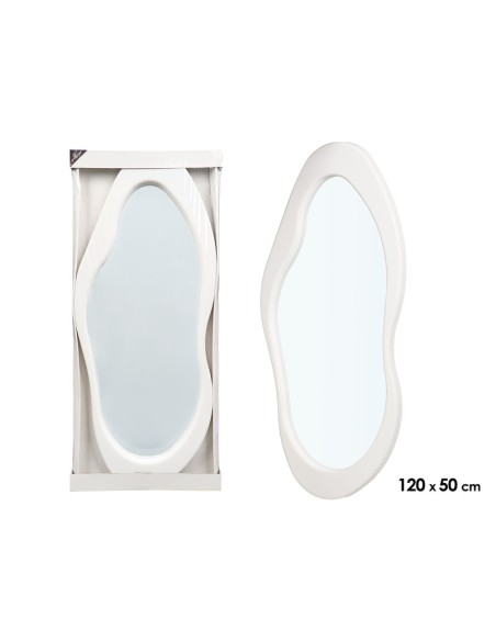 ESPEJO PLASTICO FORMA BLANCO 120CM