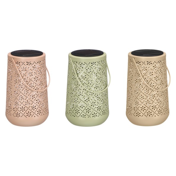 LAMPARA SOLAR FAROL CONICO ROMBOS SURT 3 COL