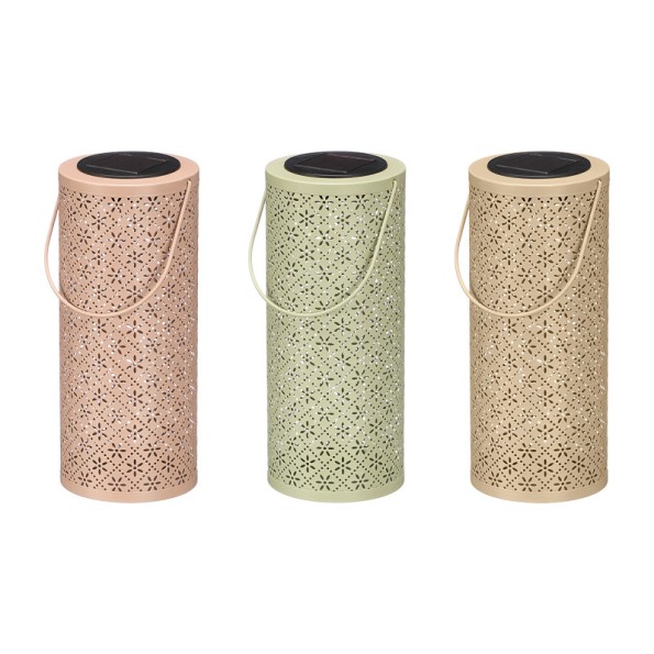 LAMPARA SOLAR REDONDA ALTA ROMBOS SURT 3 COL