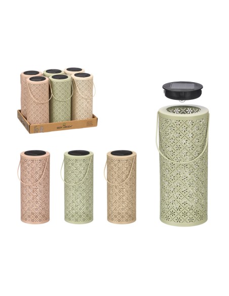 LAMPARA SOLAR REDONDA ALTA ROMBOS SURT 3 COL