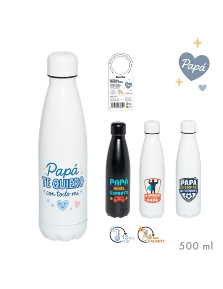 BOTELLA ACERO 500 ML PAPA 7x7x26cm