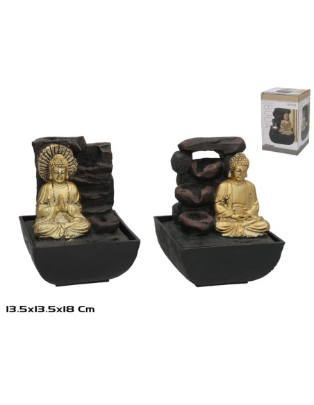 FUENTE BUDA DHARMA C/LED FRIA 13.5X13.5X18CM 2 SUR