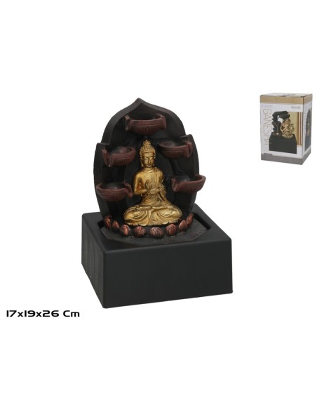 FUENTE BUDA VIPASSI C/LED CALIDA 19X17X26CM