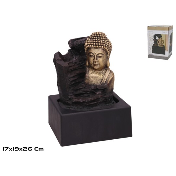 FUENTE BUDA PUSYA C/LED CALIDA 19X17X26CM