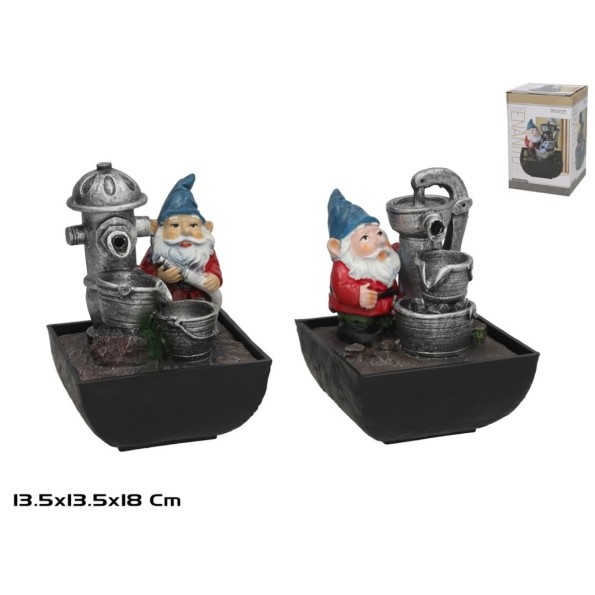 FUENTE ENANITO FELIZ C/LED FRIA  13.5X13.5X18CM 2