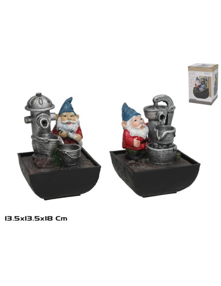 FUENTE ENANITO FELIZ C/LED FRIA  13.5X13.5X18CM 2