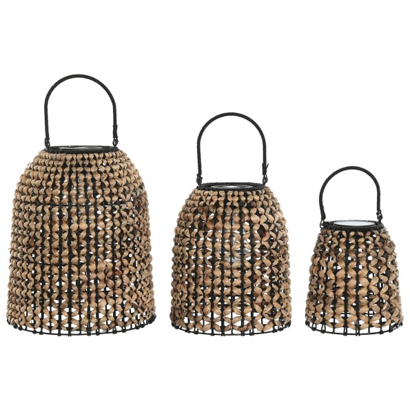 LAMPARA SOLAR SET 3 JUNCO 29X29X35 BATERIA 300mAh