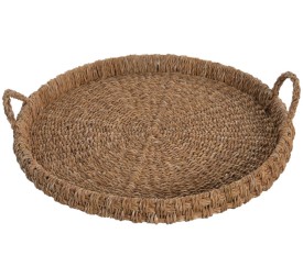 BANDEJA SEAGRASS METAL 60X59X13 NATURAL