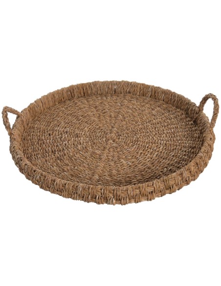 BANDEJA SEAGRASS METAL 60X59X13 NATURAL
