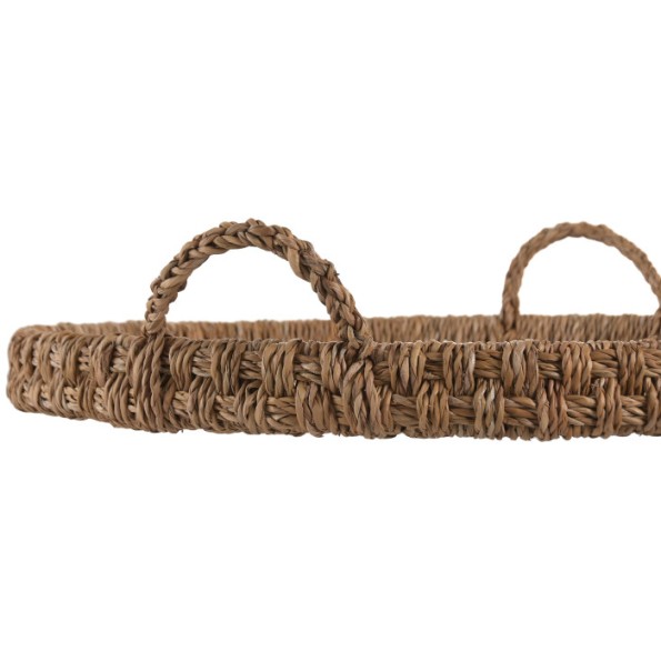 BANDEJA SEAGRASS METAL 60X59X13 NATURAL