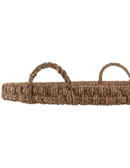 BANDEJA SEAGRASS METAL 60X59X13 NATURAL