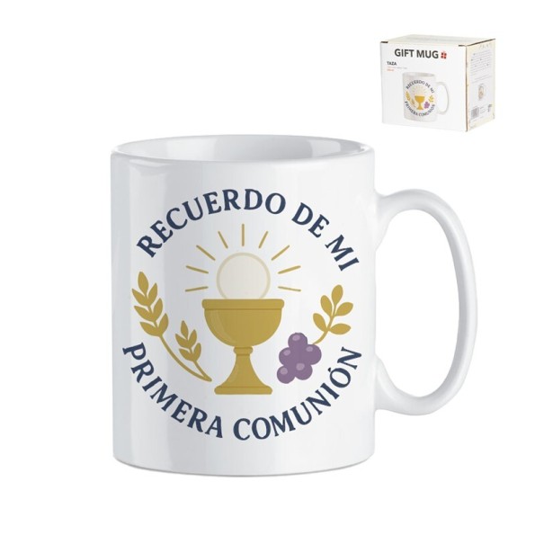MUG EN CAJA REGALO RECUERDO COMUNION NIÑO