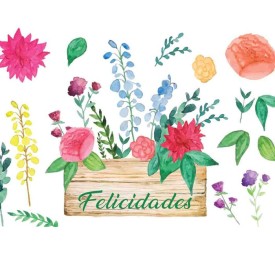 MINI CARD FLORES FELICIDADES