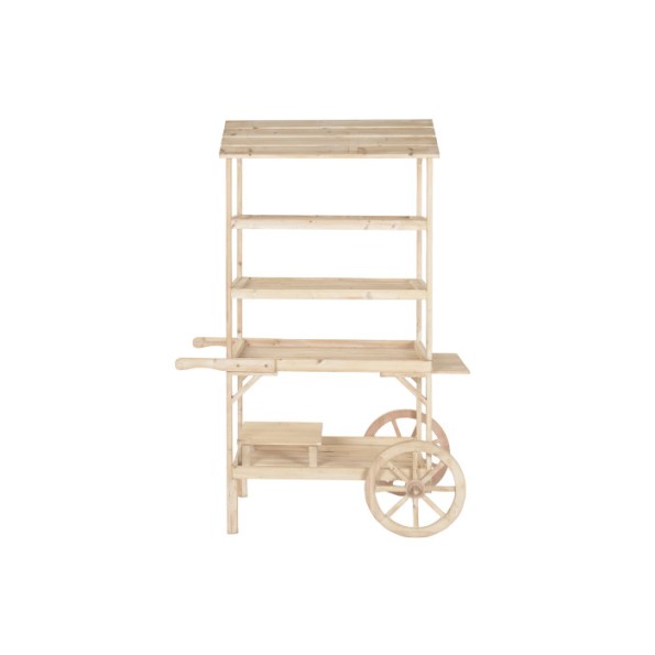 EXPOSITOR ABETO MDF 115X68X168 CARRO NATURAL