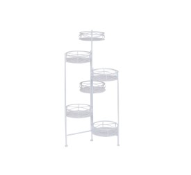 MACETERO HIERRO 23X23X102 HOJAS BLANCO