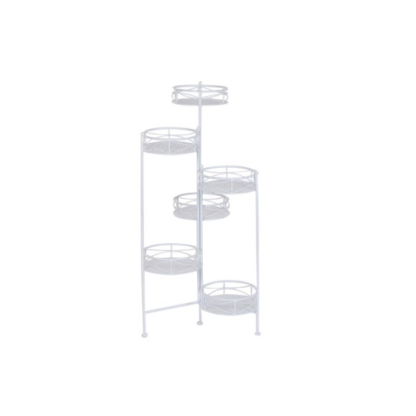 MACETERO HIERRO 23X23X102 HOJAS BLANCO