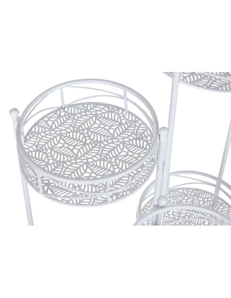 MACETERO HIERRO 23X23X102 HOJAS BLANCO