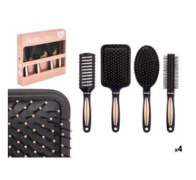 SET 4 CEPILLOS PELO NEGRO ORO