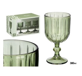 COPA VINO RAYAS 380ML VERDE