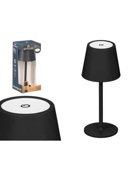LAMPARA METAL LED SOBREMESA USB NEGRO