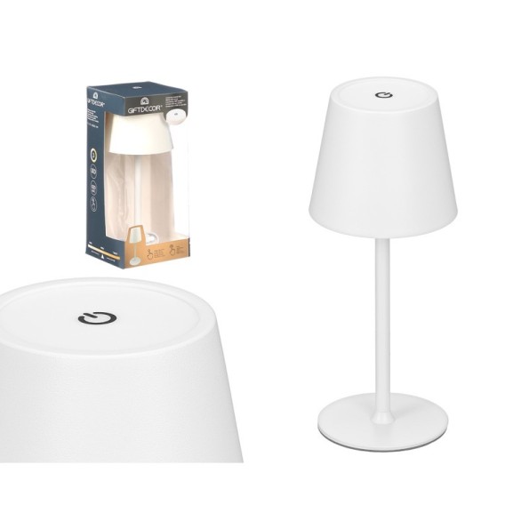 LAMPARA METAL LED SOBREMESA USB BLANCO