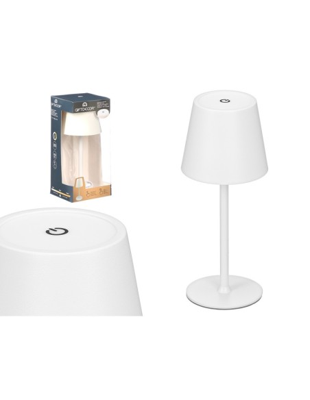 LAMPARA METAL LED SOBREMESA USB BLANCO