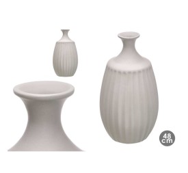 JARRON CERAMICA CUELLO ESTRECHO 48CM GRIS