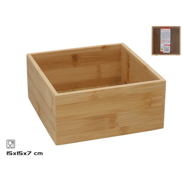 CAJA BAMBU MULTUSOS RO 15X15X7CM