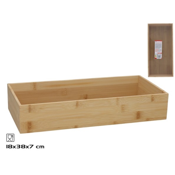 CAJA BAMBU MULTIUSOS RO 38X18X7CM