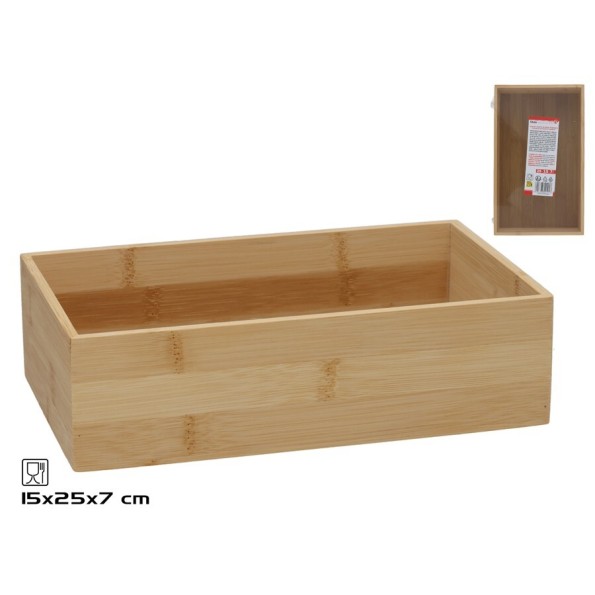 CAJA BAMBU MULTIUSOS RO 25X15X7CM